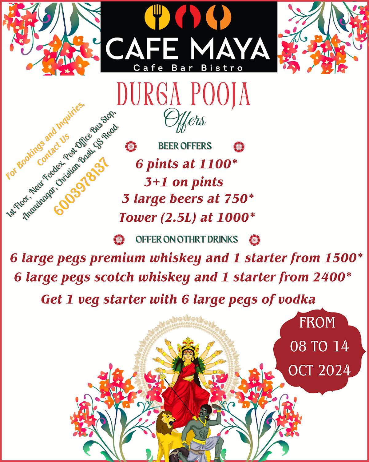 Cafe Maya menu