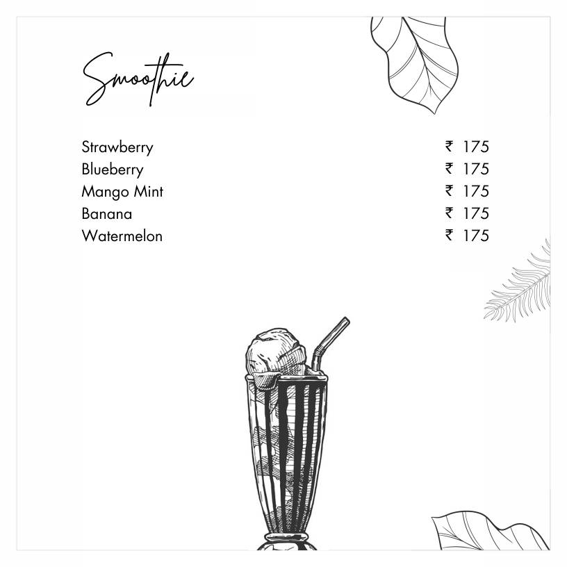 Casa Boho menu