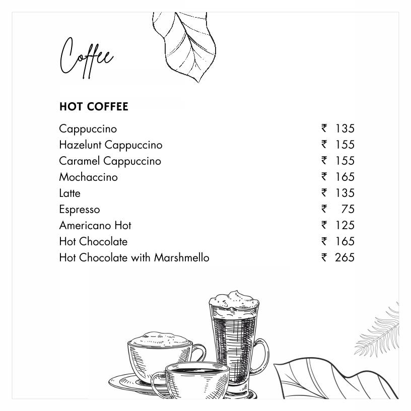 Casa Boho menu