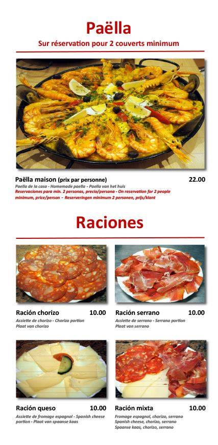 Menu de Chez Sam