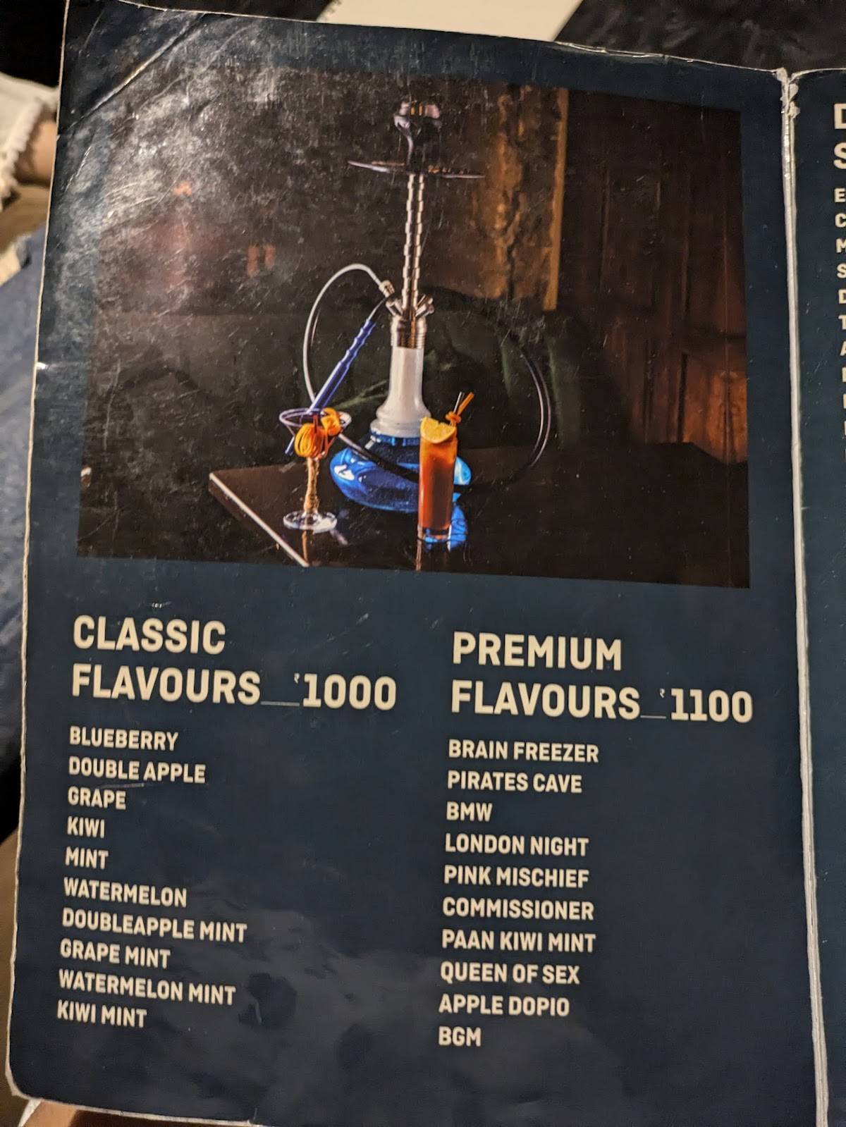 DV8 CAFE menu