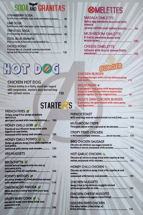 Cafe Down The Alley menu