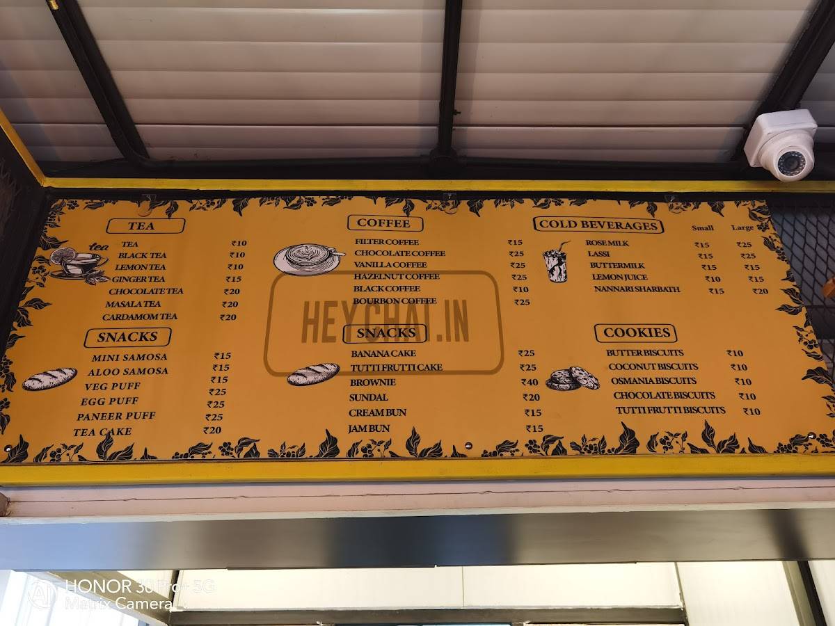 Heychai.in menu