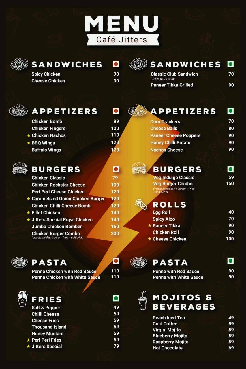 Cafe Jitters menu