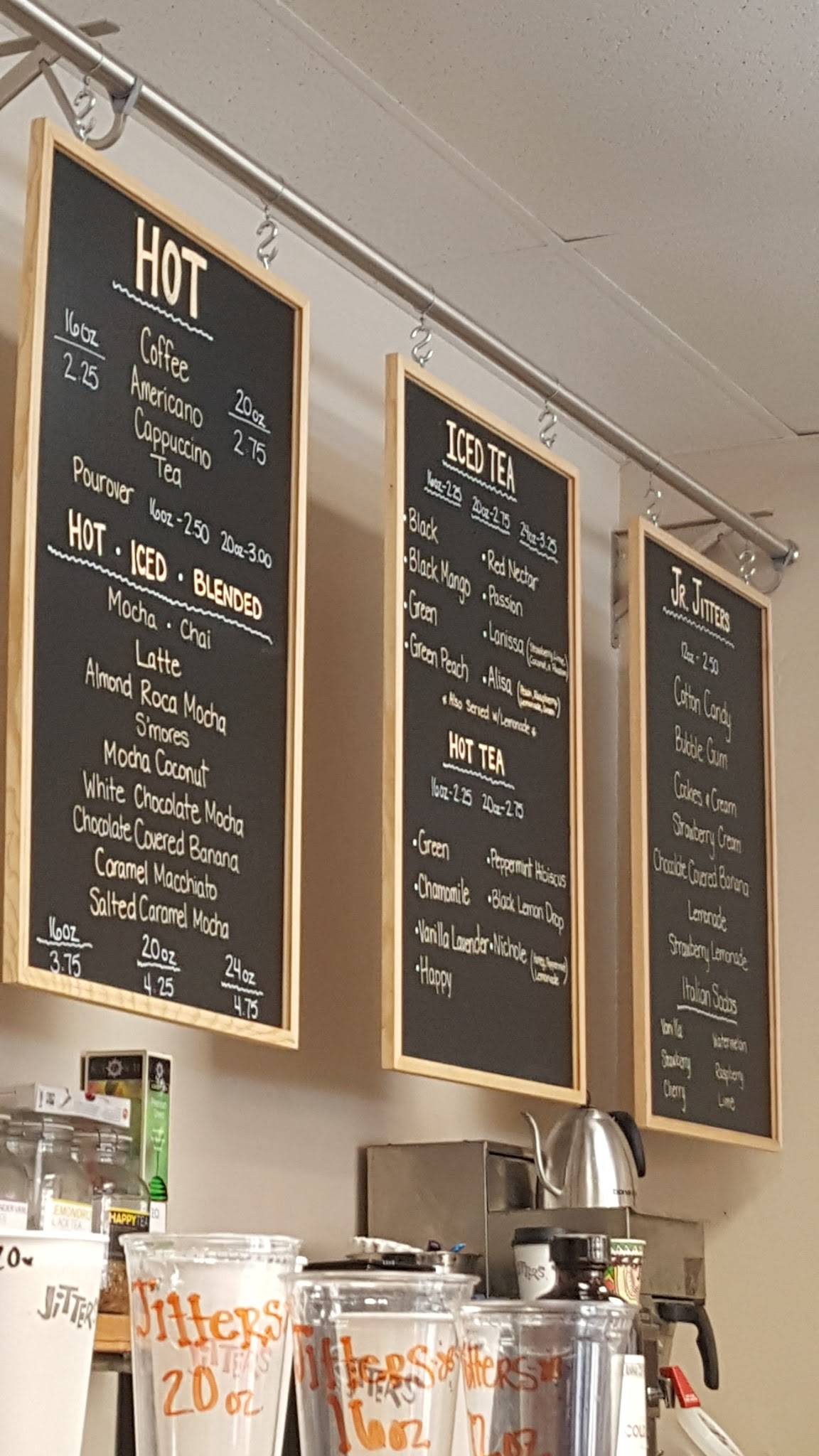 Menu at Jitters cafe, Sanger
