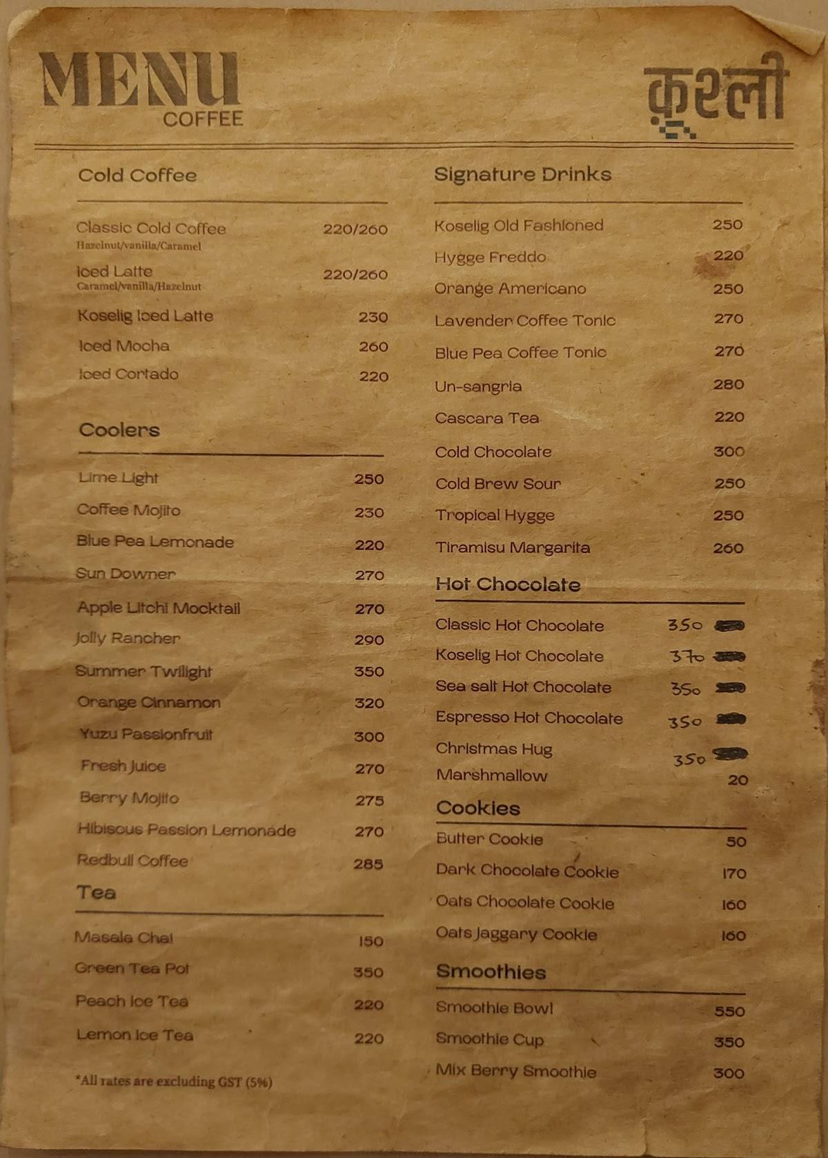Koselig menu