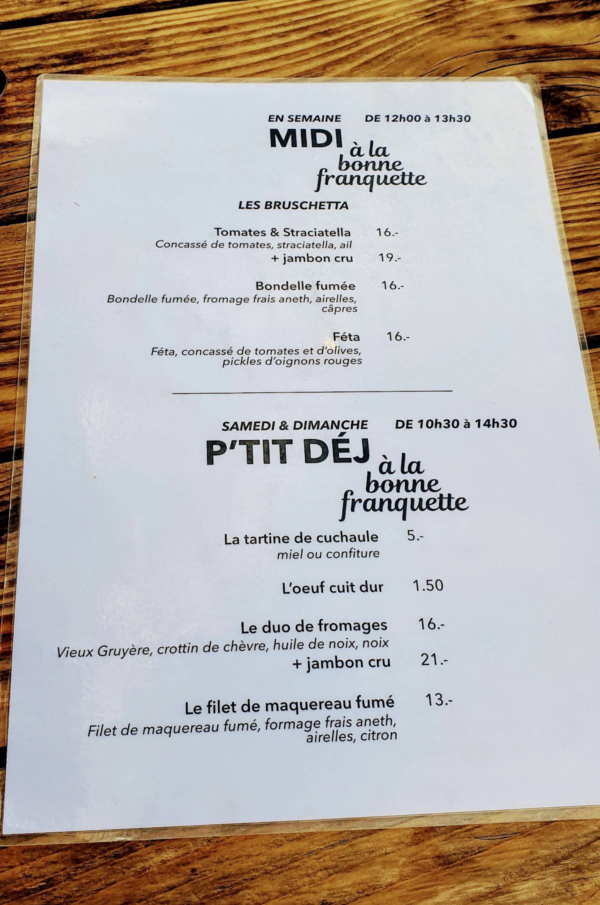 Menu di L'Atelier 