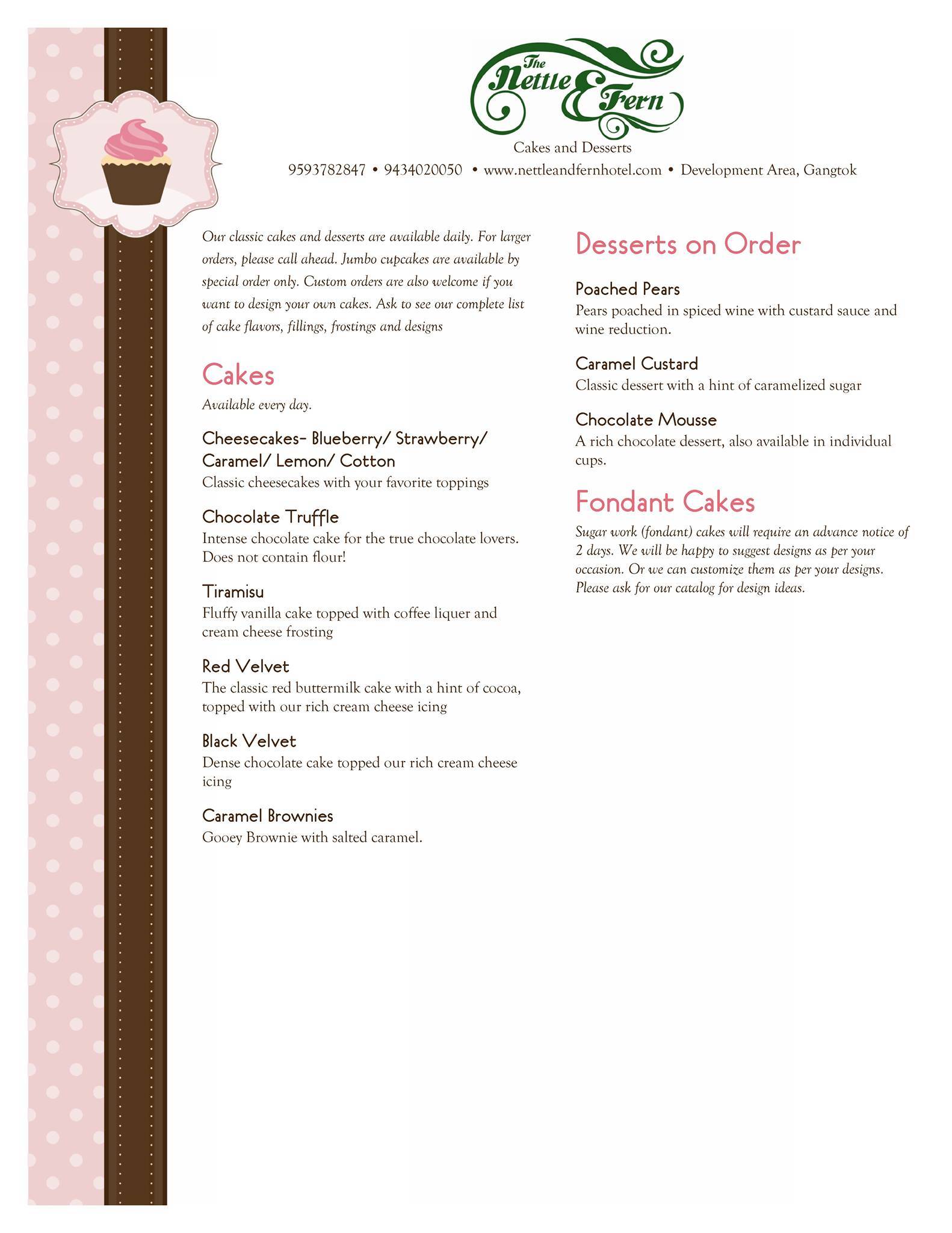 Loafing Around menu