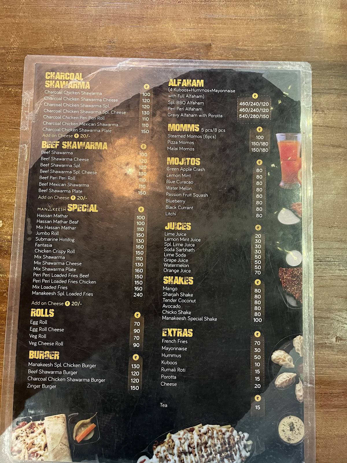 Cafe Manakeesh chokli menu