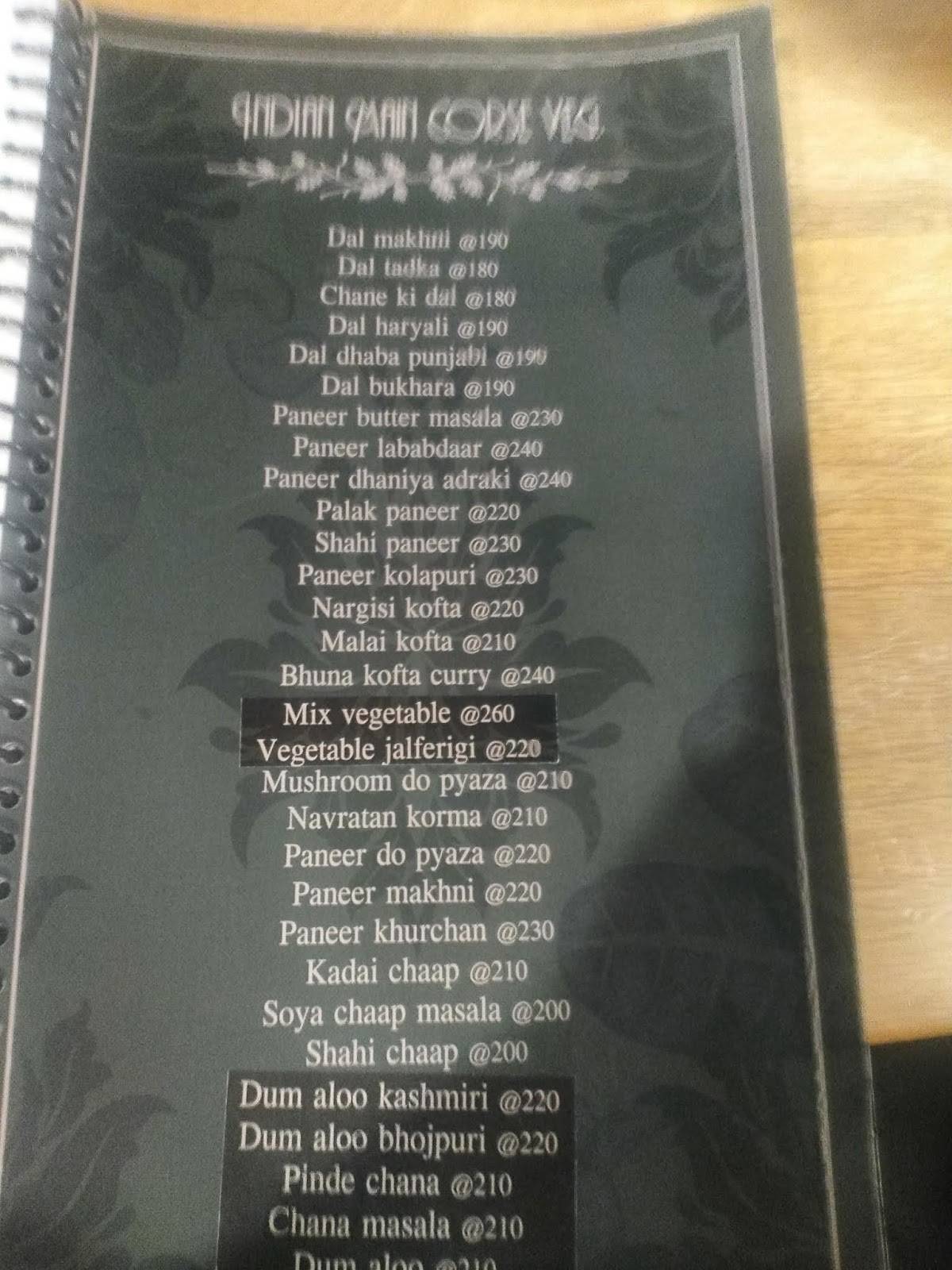 Nomads cafe menu