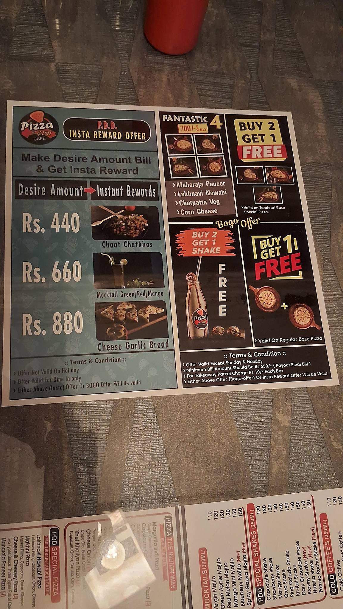 Pizza Da Dhaba Cafe menu