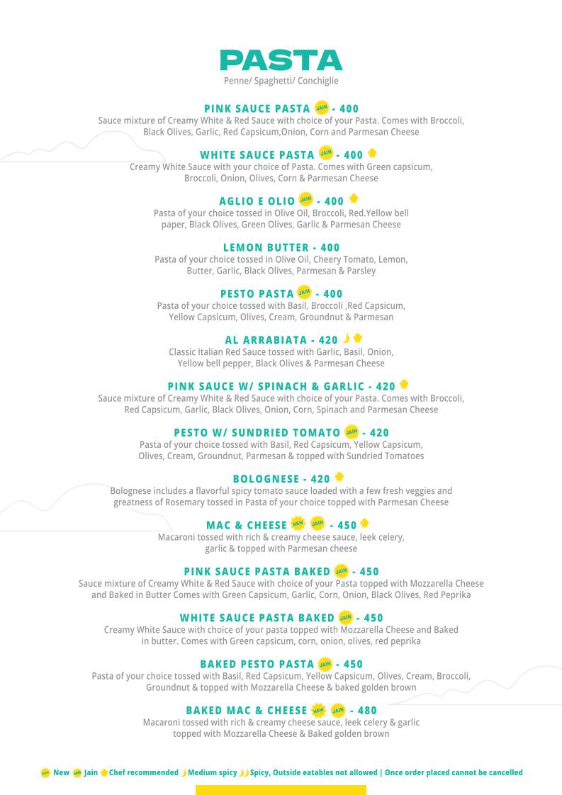 Poona Food truck menu