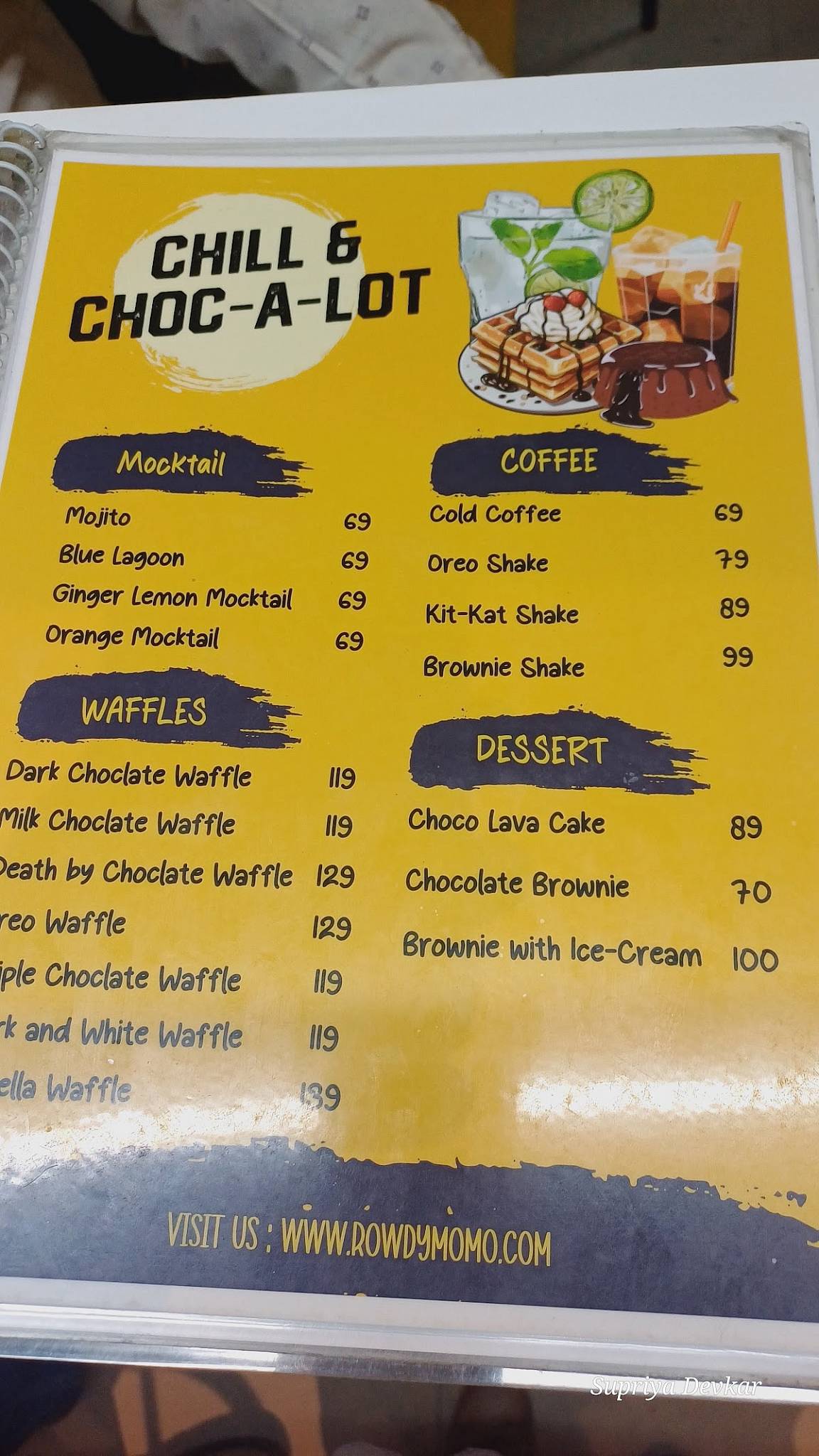 Rowdy Momo Cafe menu