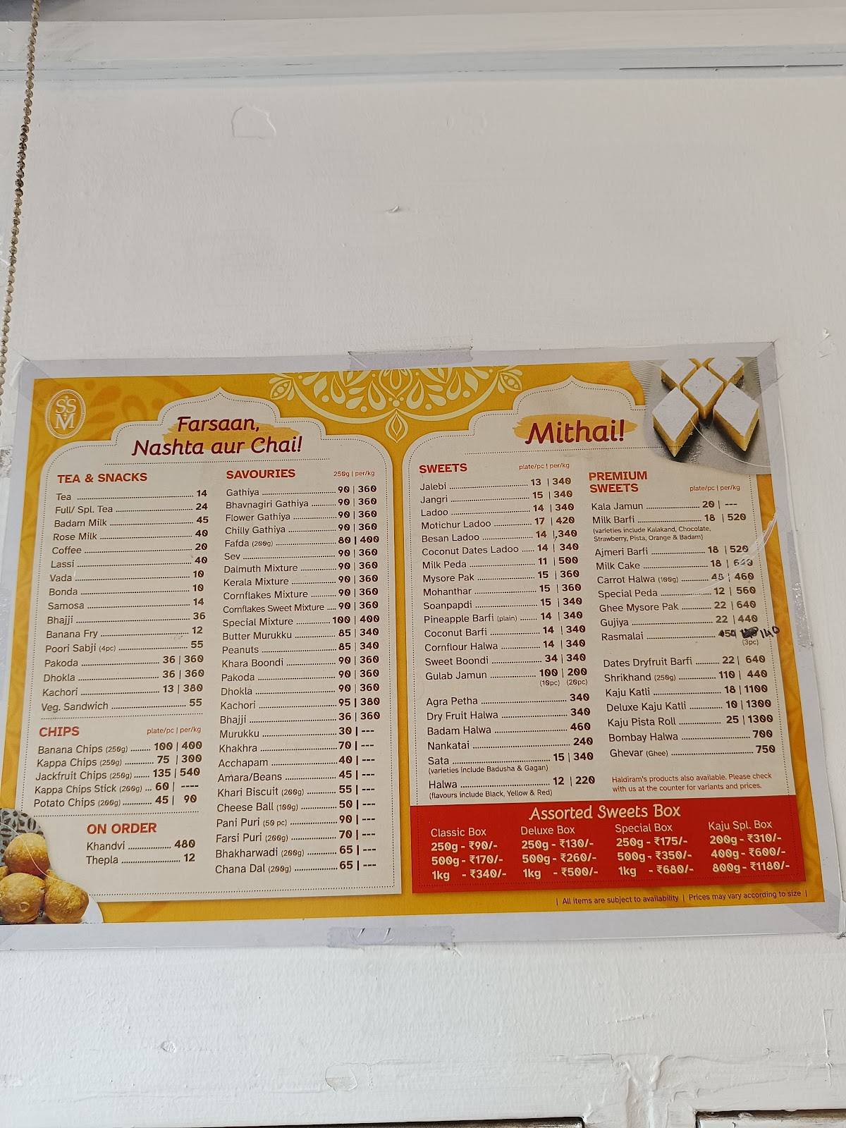 Shantilal S Mithaiwala menu