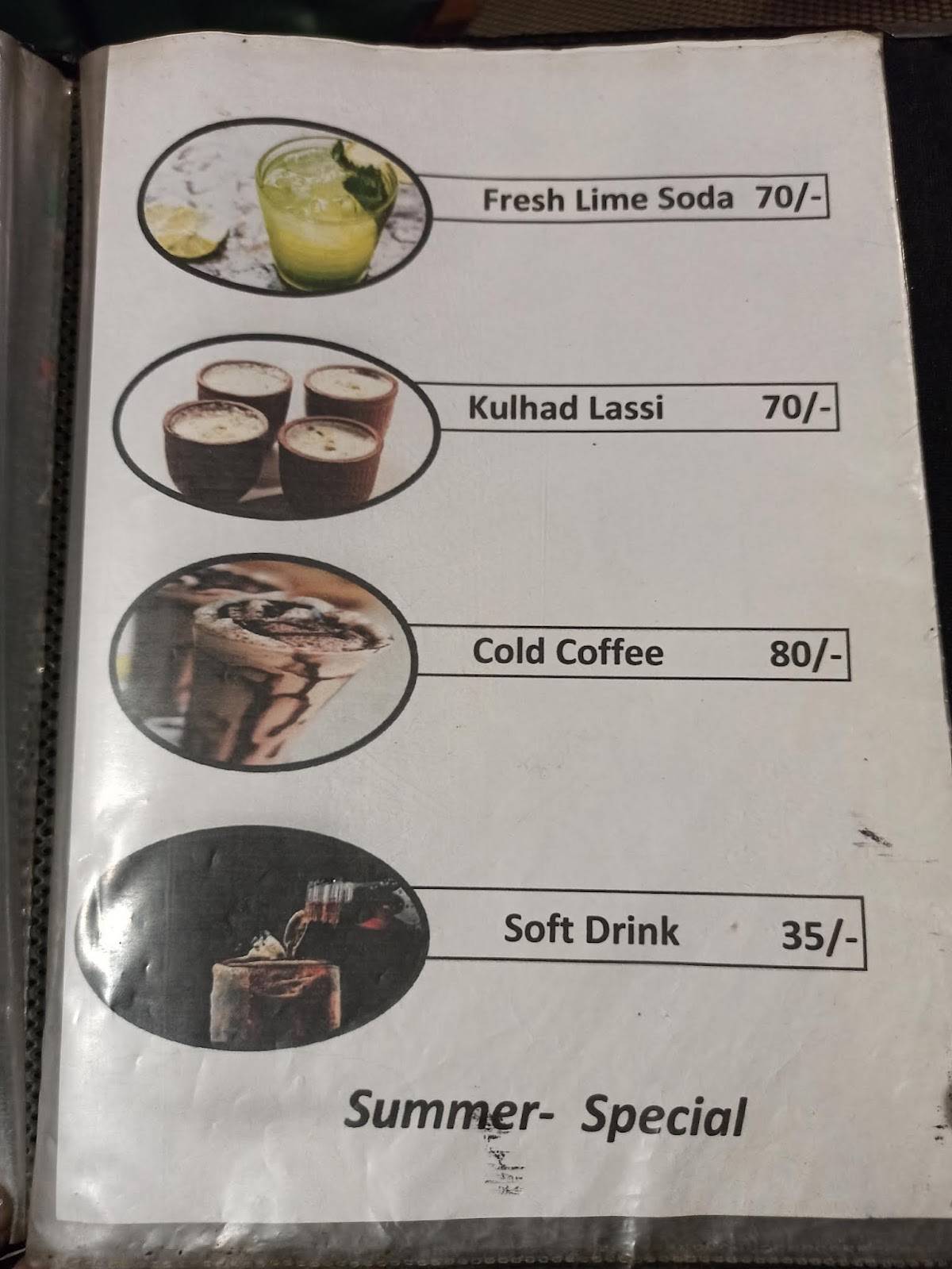 Cafe Sweet Corn menu
