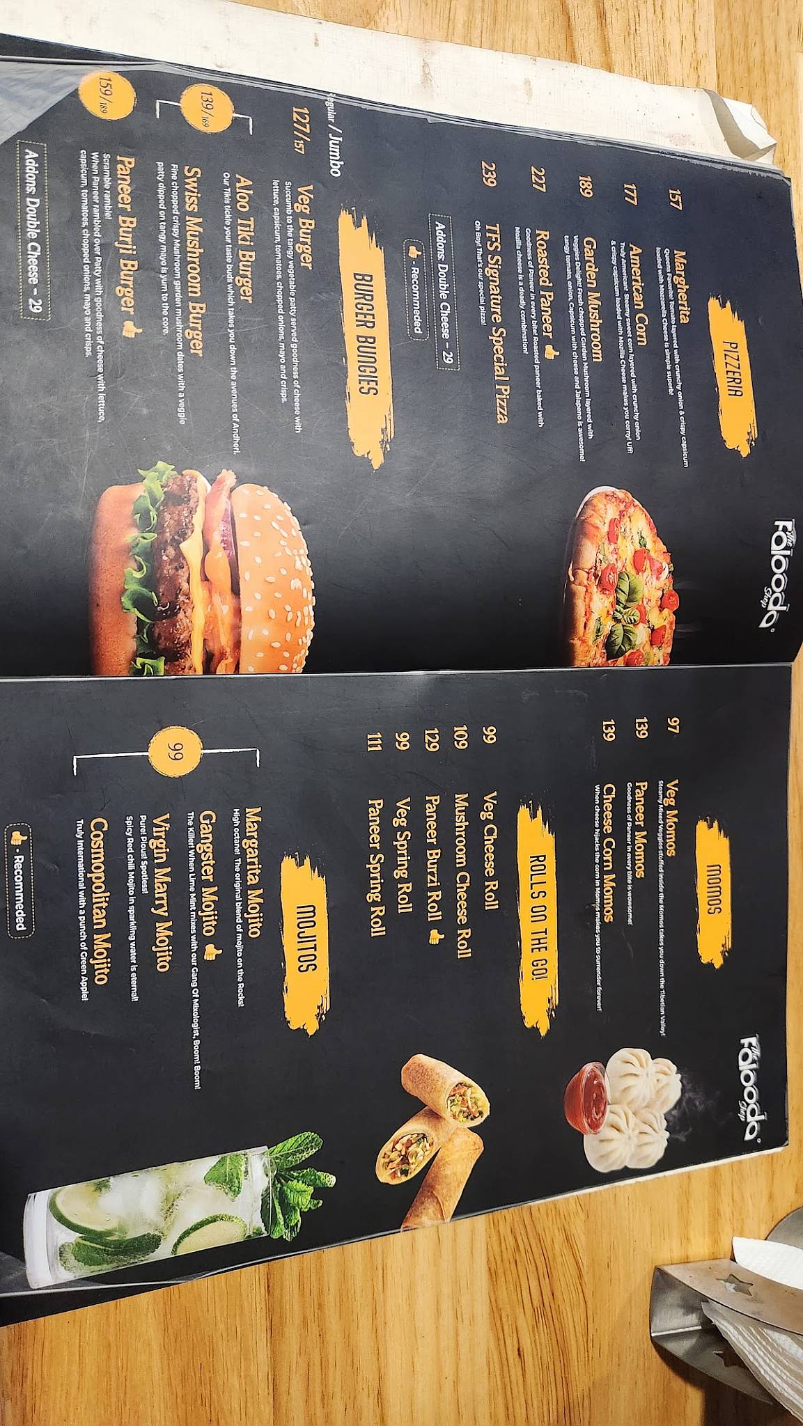 The Falooda Shop menu