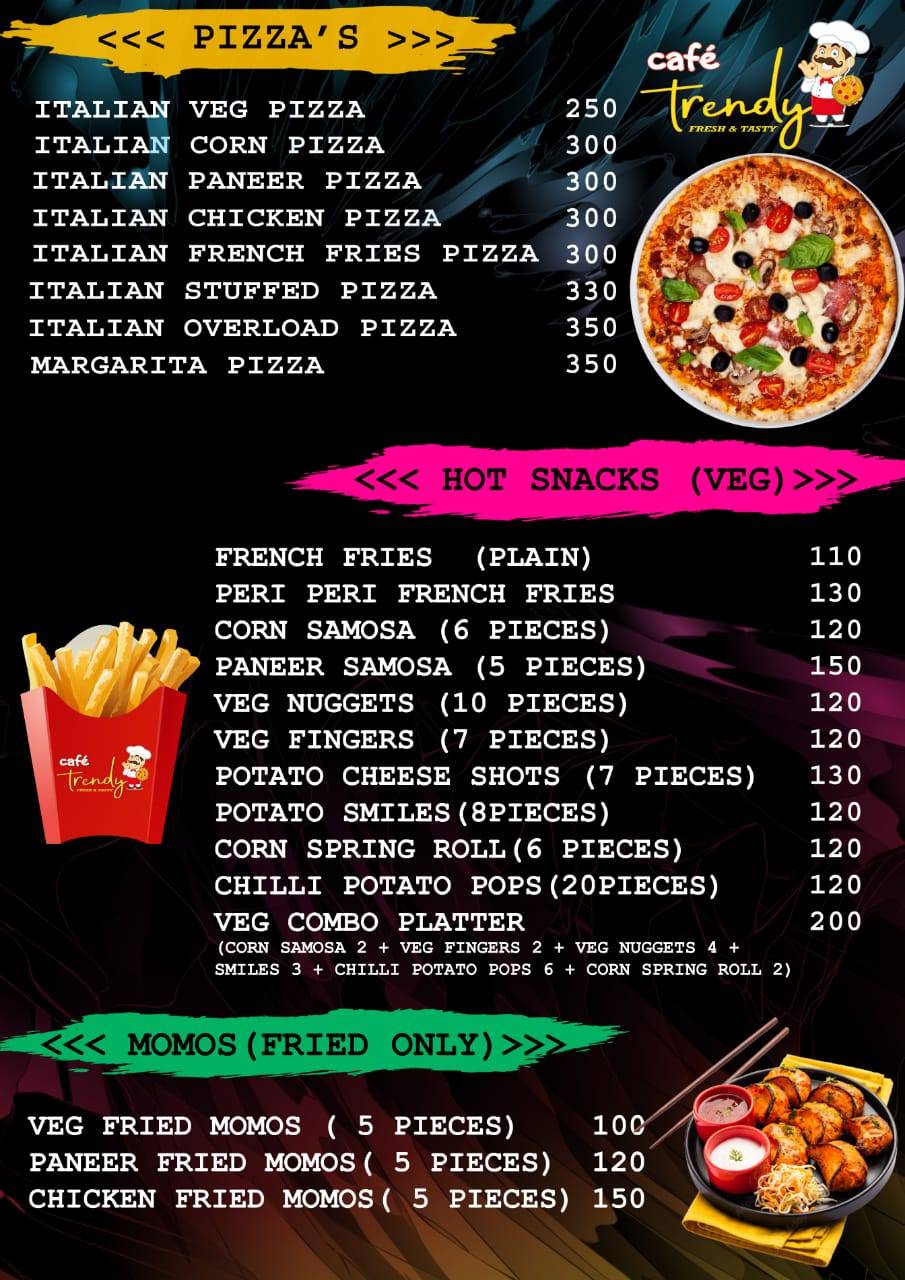 Cafe Trendy menu