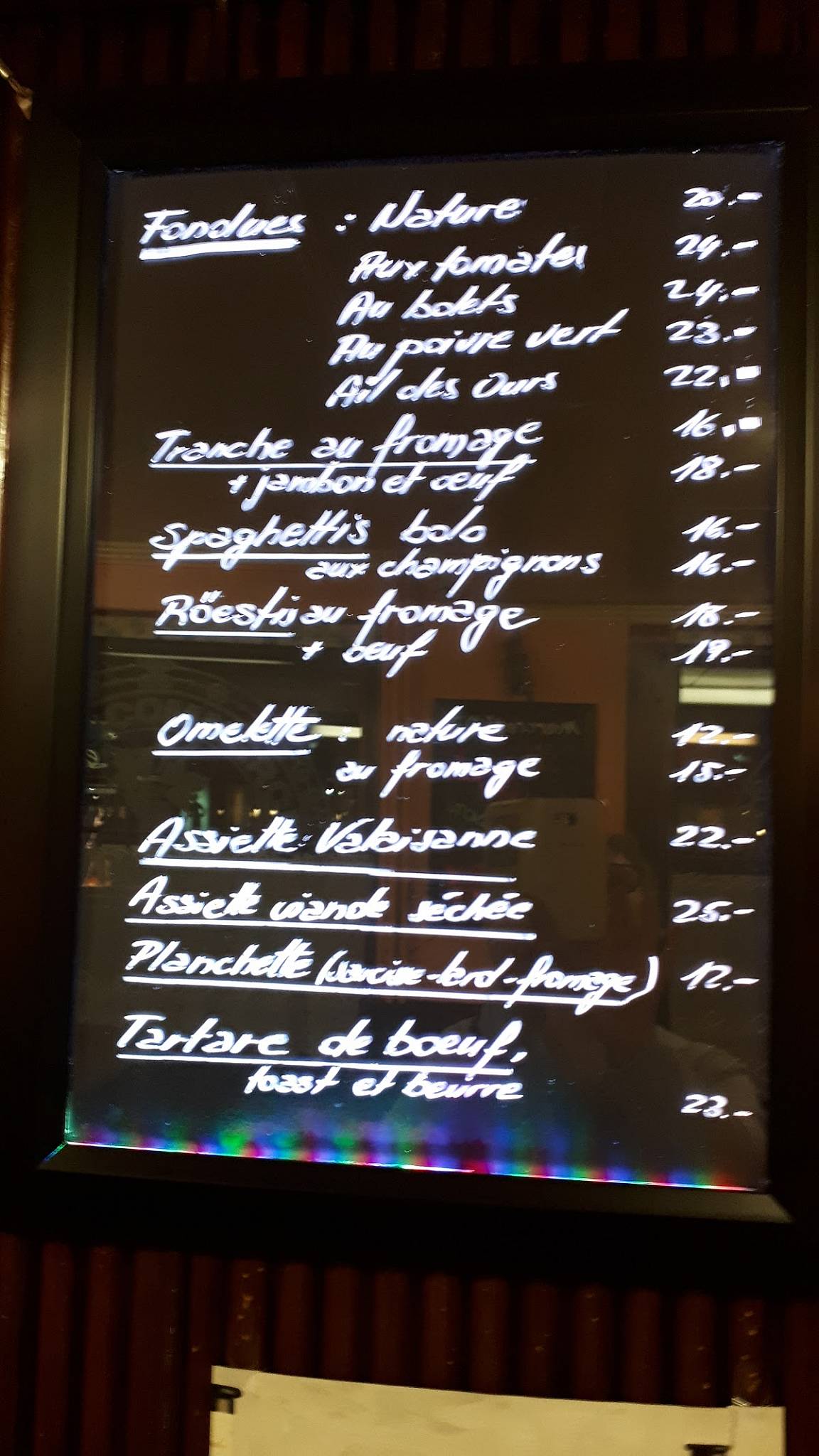 Menu di Café du Commerce 