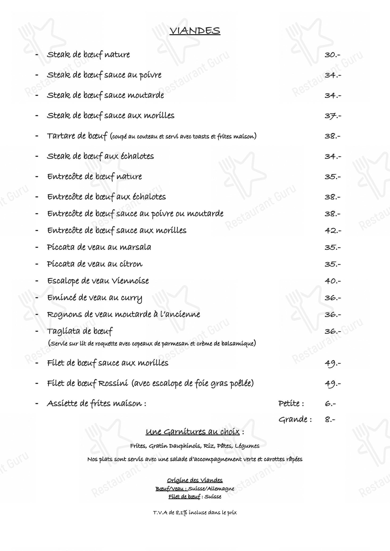 Menu di Café du Jet d'Eau - Коктейльная карта