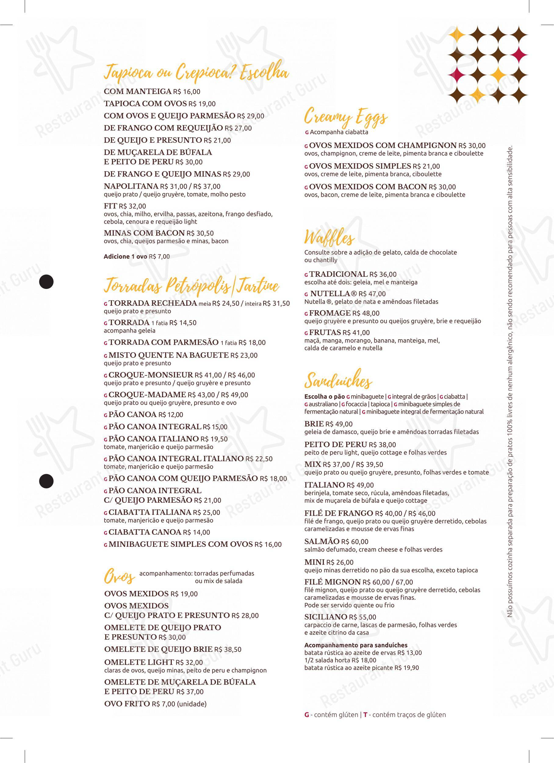 Menu para Cafeina Barata Ribeiro café