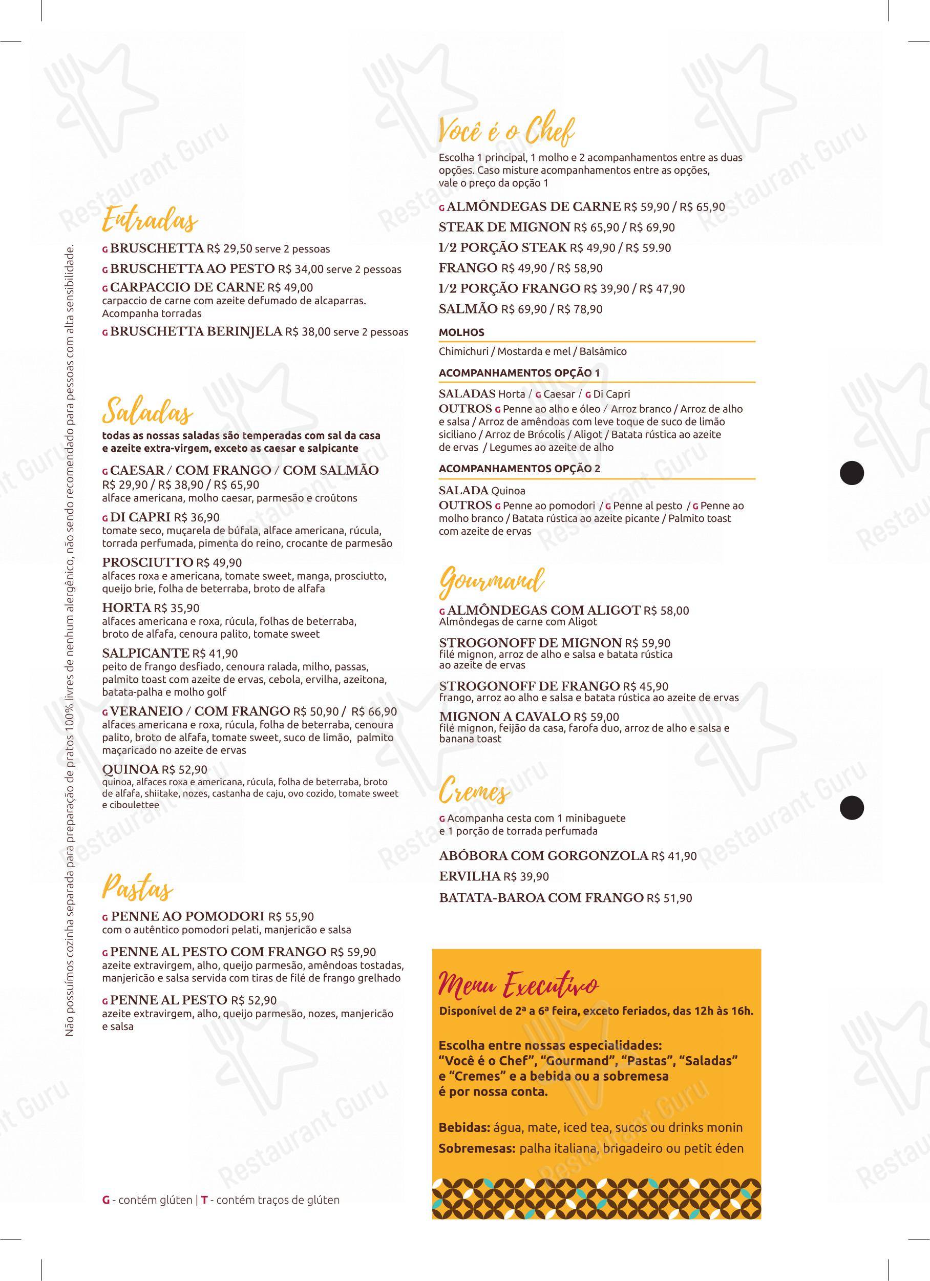 Cafeina Barata Ribeiro em Rio de Janeiro - Menu