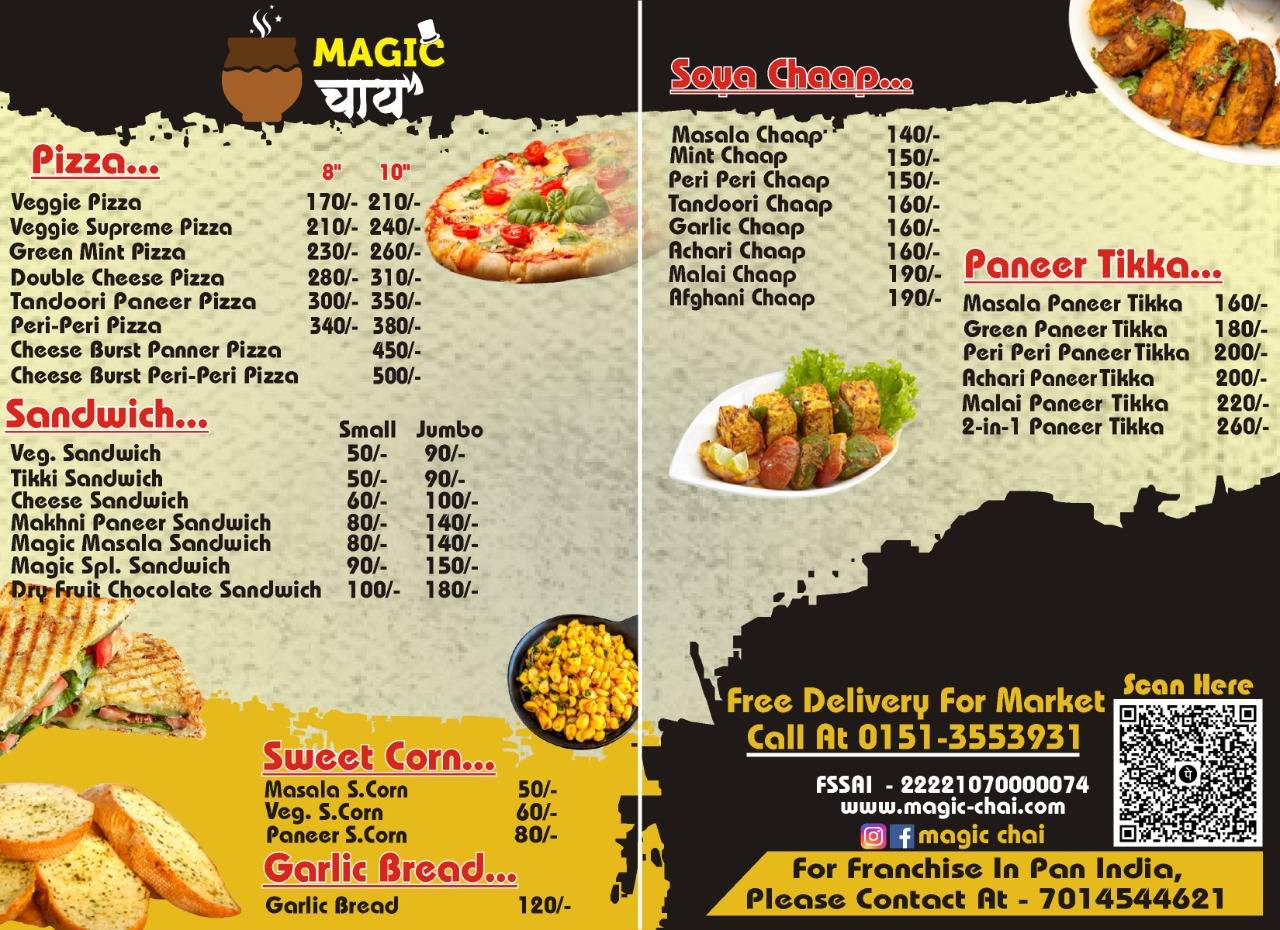 Magic Chai menu