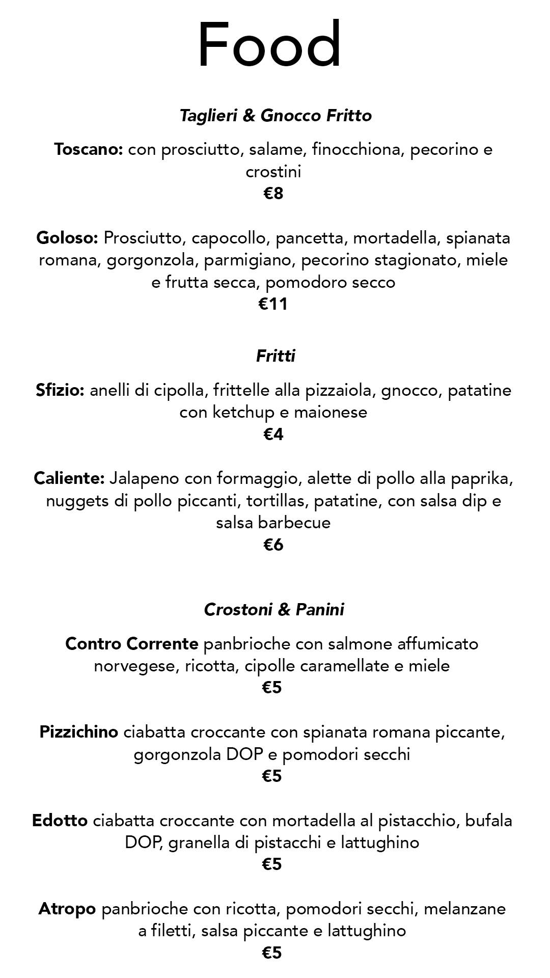 Menu di Caffè Amaranto 