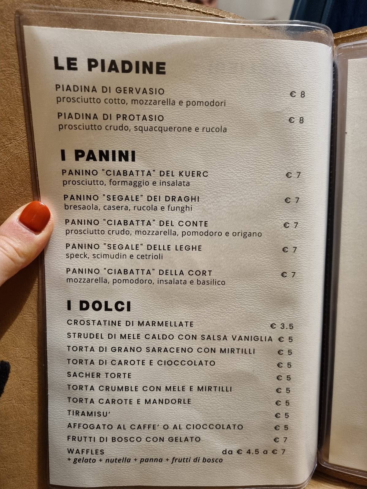 Menu di Caffé Cavour 