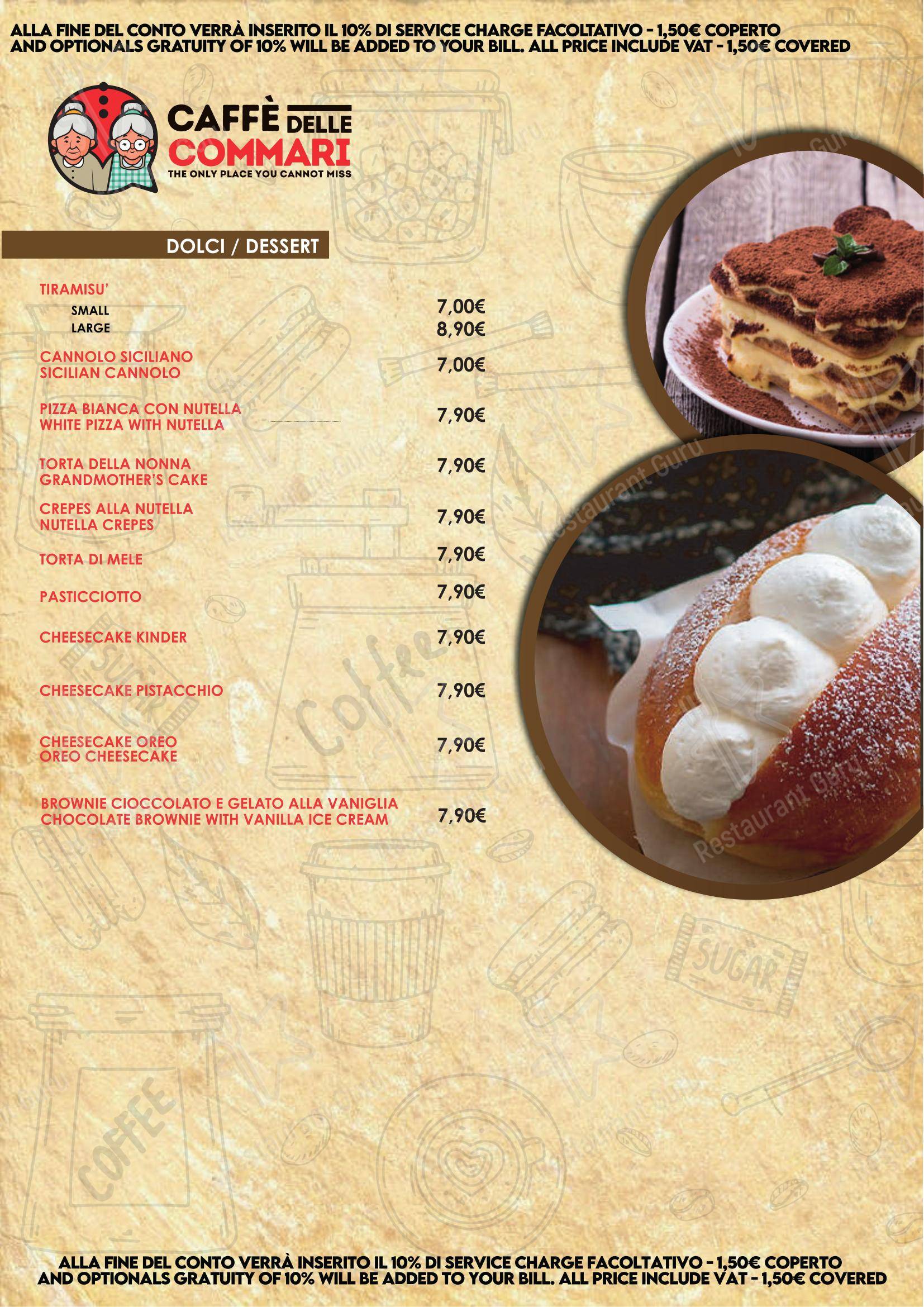 Menu di Caffè Delle Commari - Основное меню