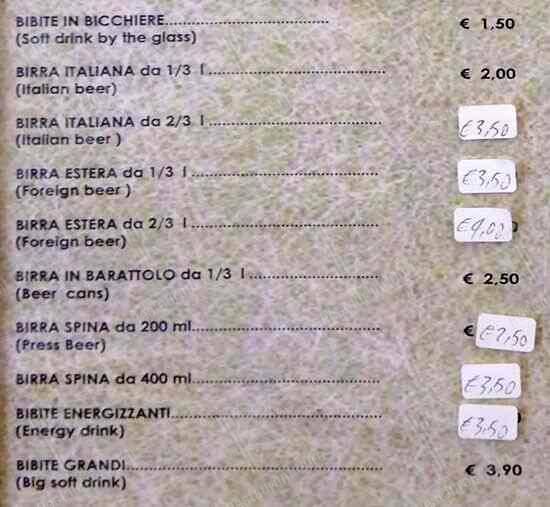 Menu di Caffè Negresco 