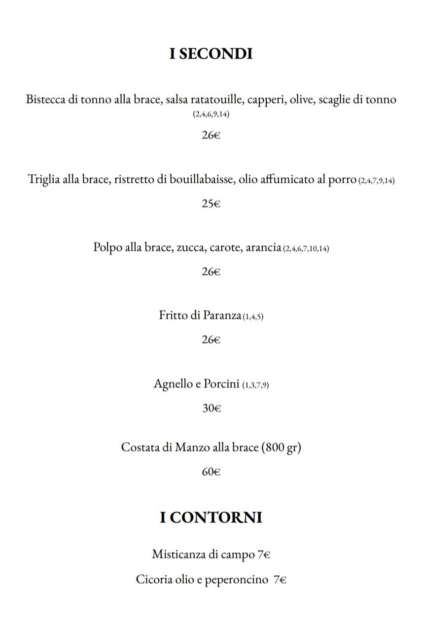 Menu di Ristorante Caffè Parnaso 