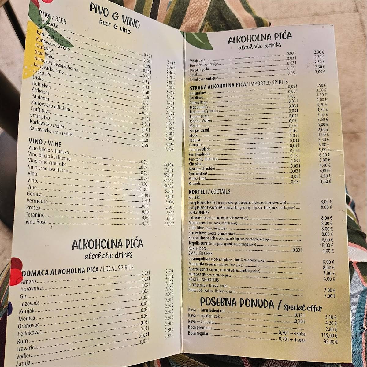 Menu di Caffe bar Labudica 