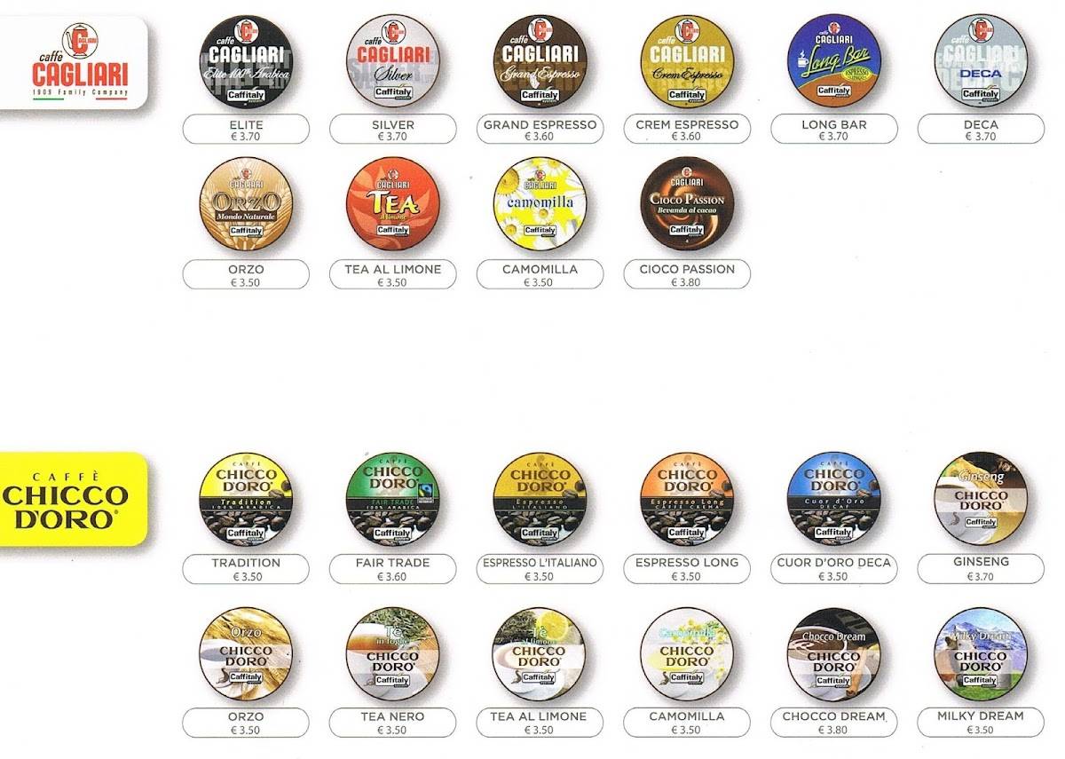 Menu di Caffitaly System Shop 