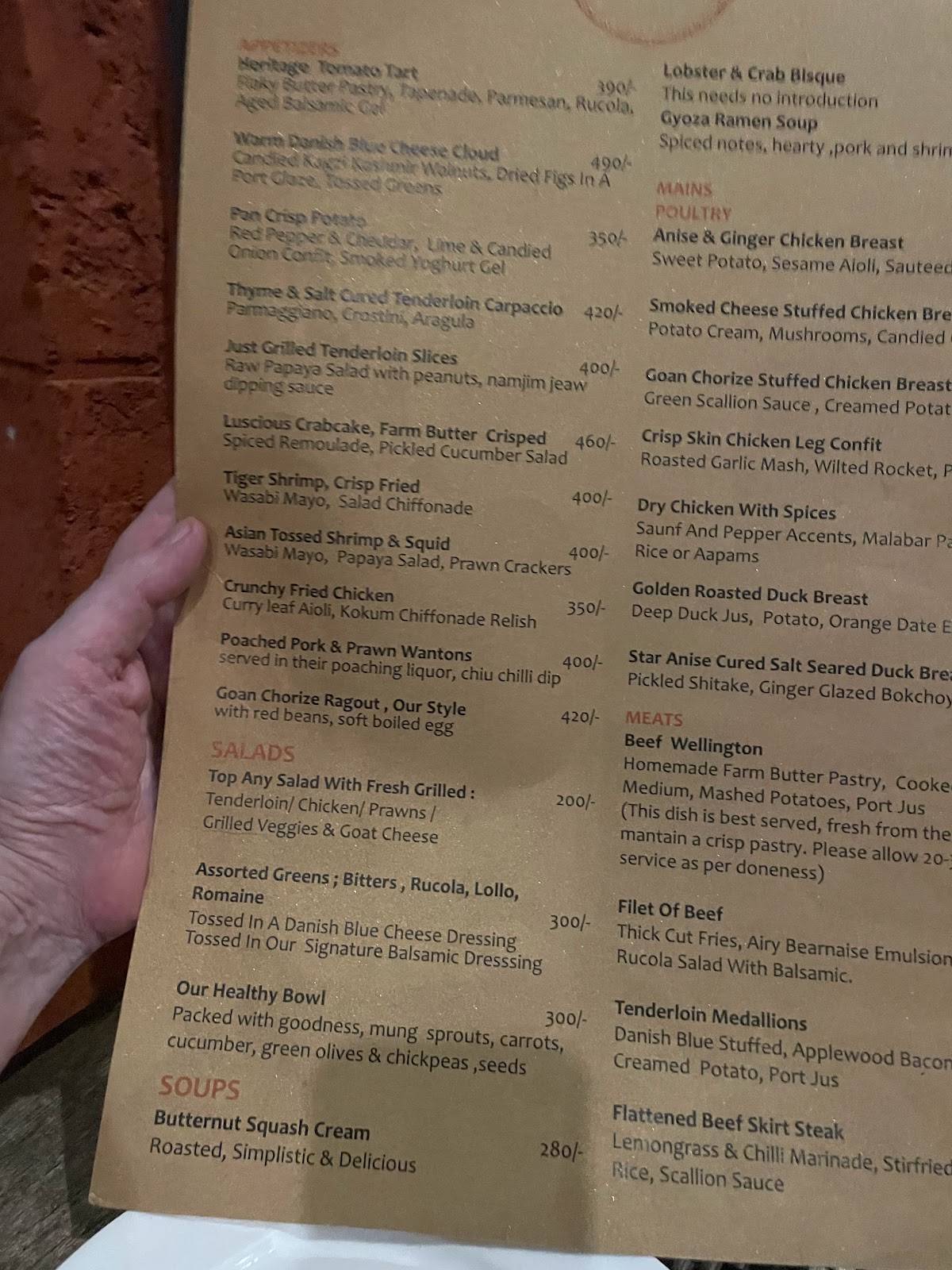 Amavi by Sumera menu