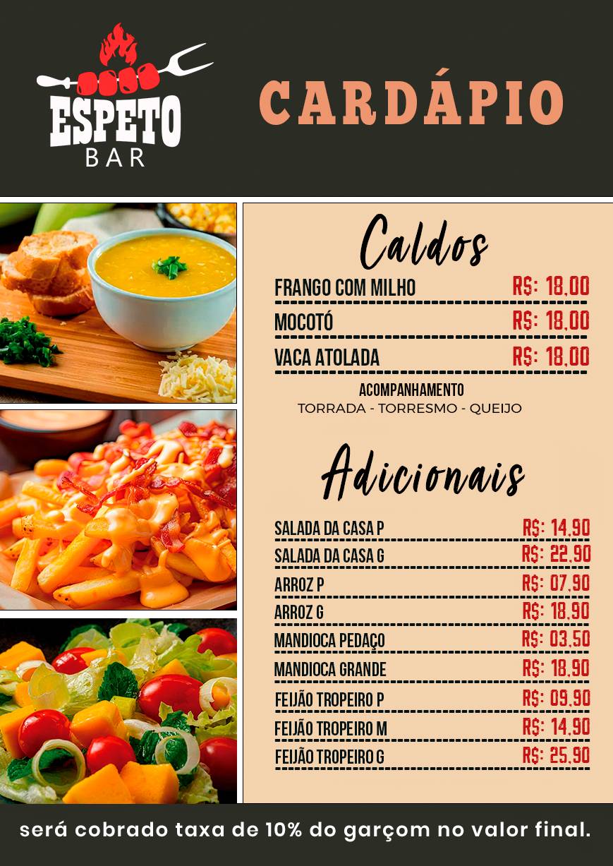 Espeto Bar cardápio