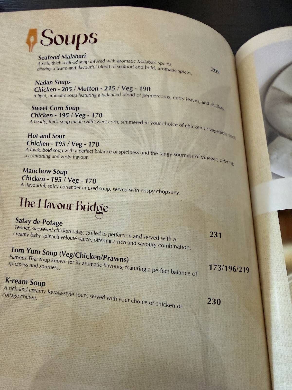 Calicut Notebook Restaurant menu