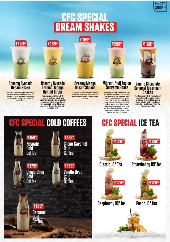 Canadian Fried Chicken menu
