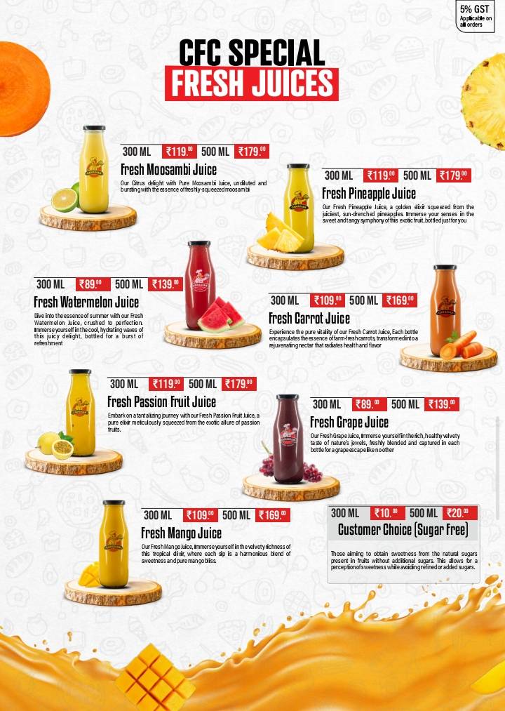 Canadian Fried Chicken menu