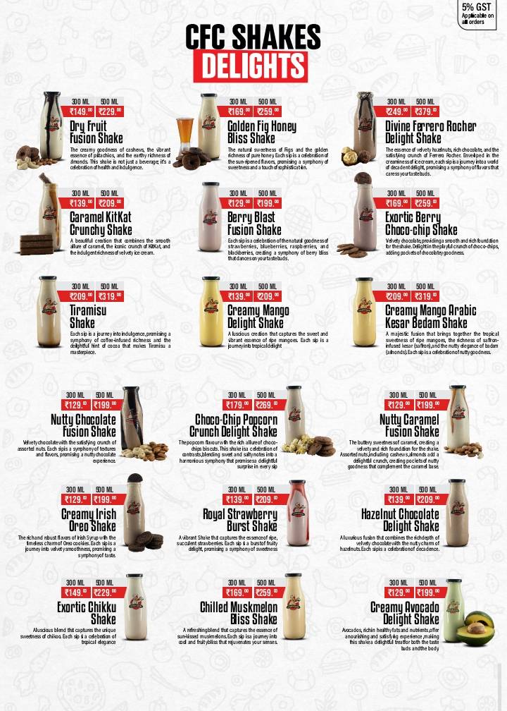 Canadian Fried Chicken menu