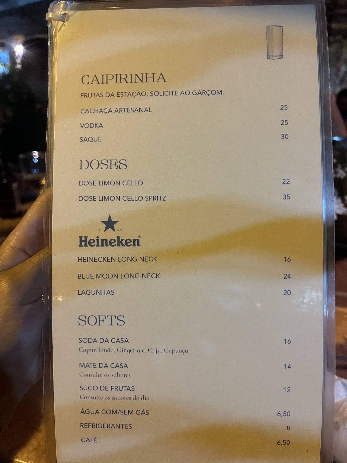 Canastra Trattoria cardápio