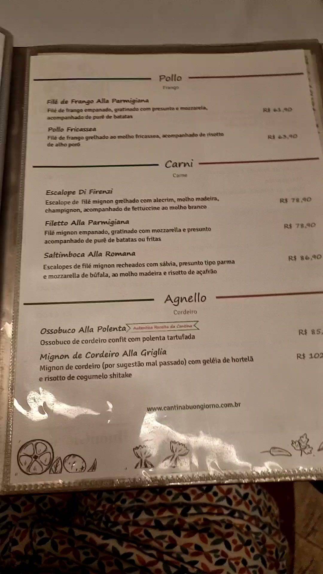 Cantina BuonGiorno cardápio