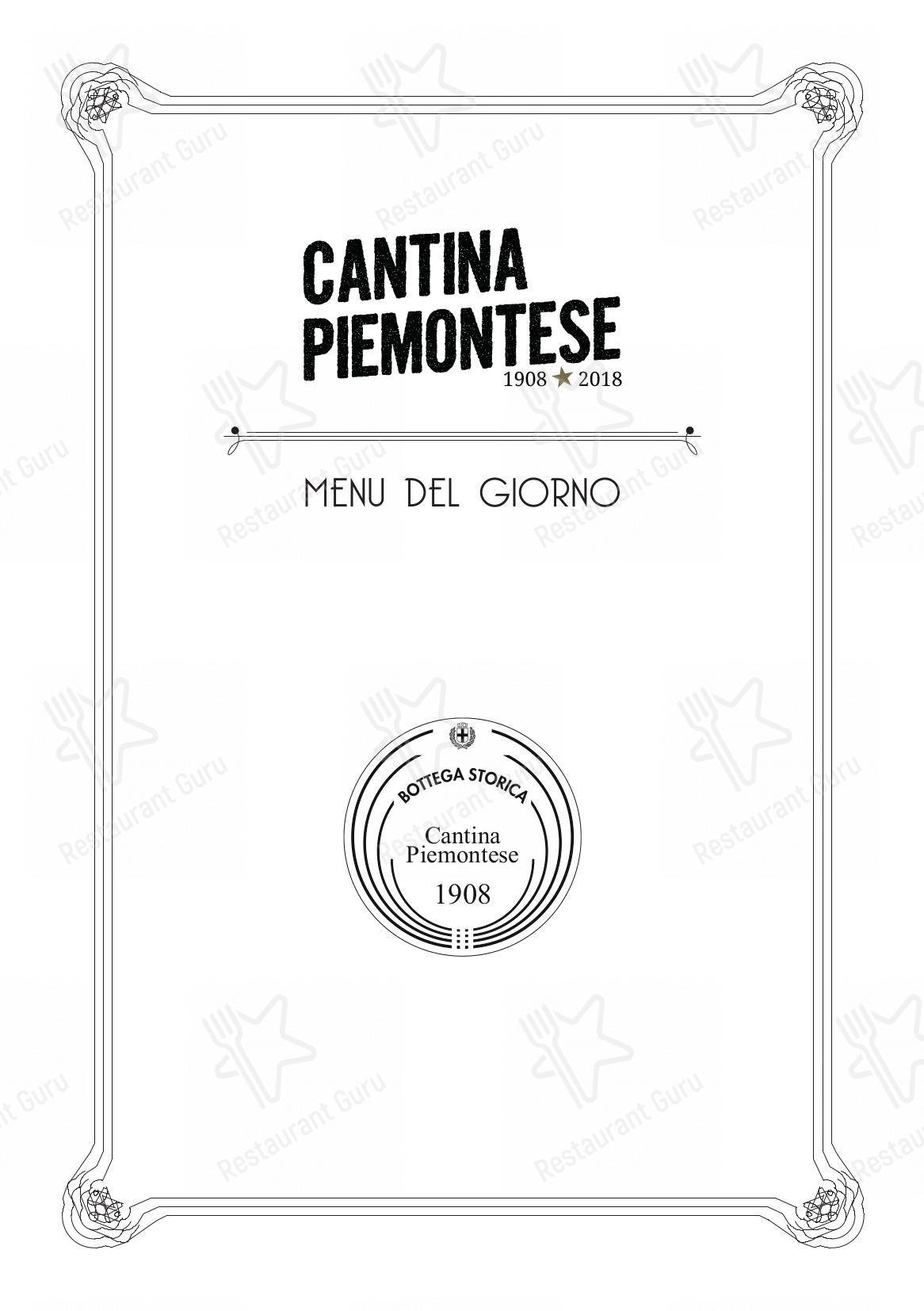 Menu di Cantina Piemontese - Ночное меню