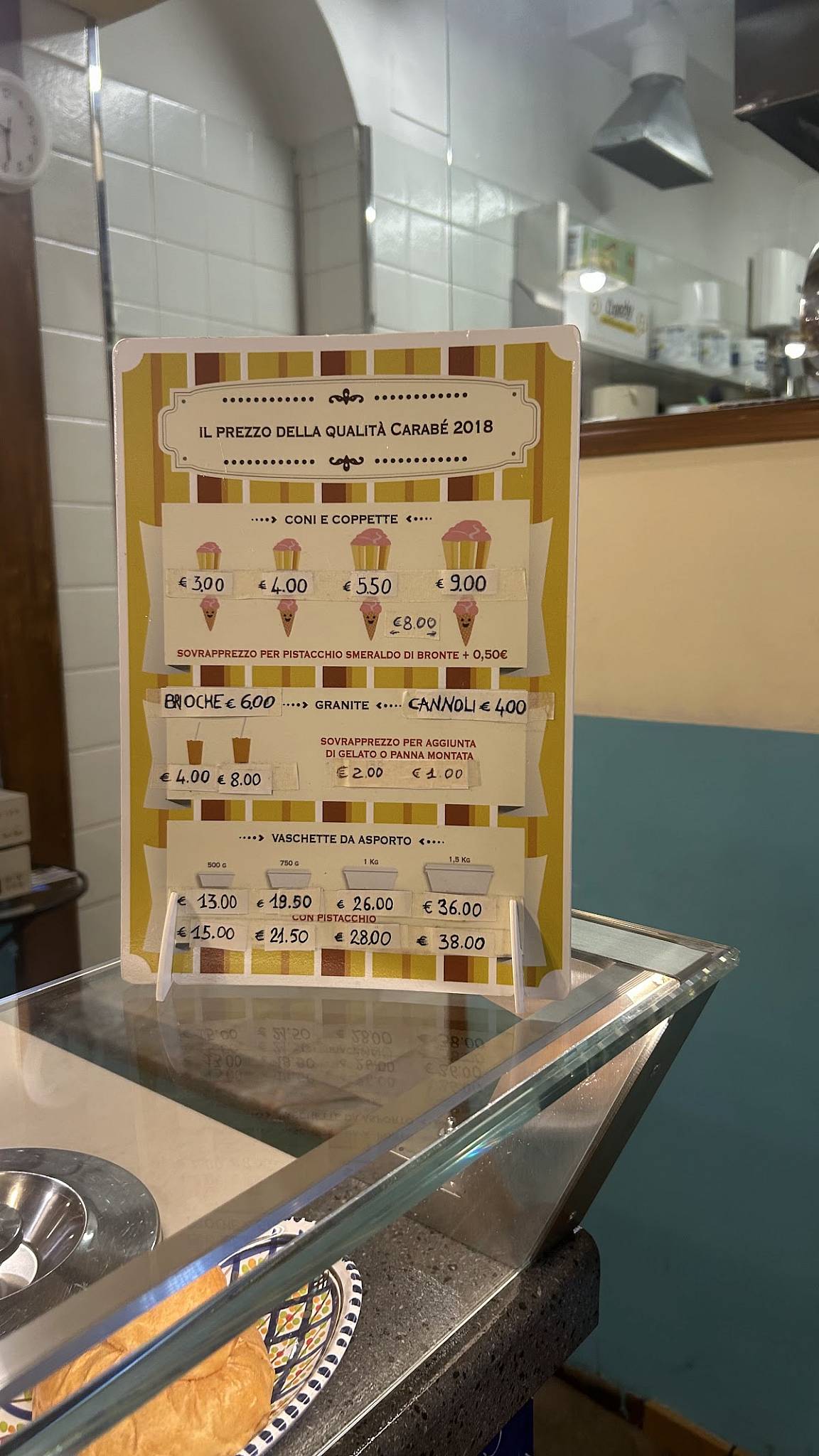Menu de Carabè Firenze