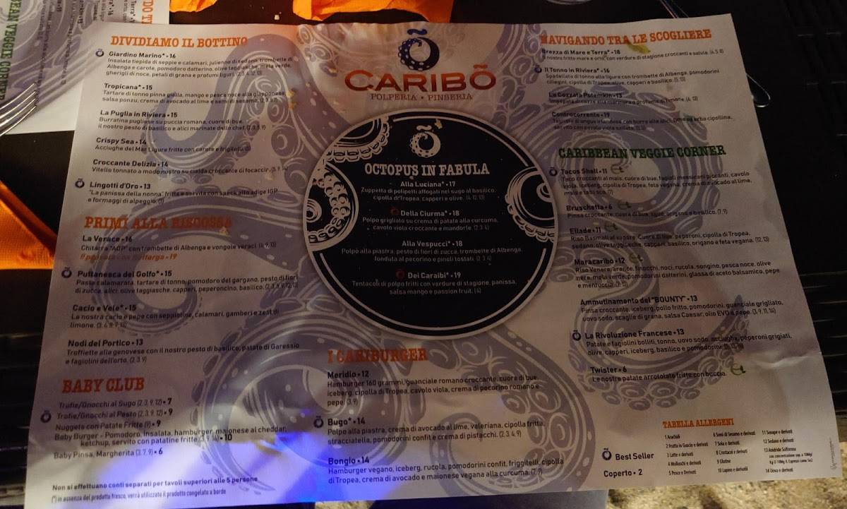 Menu de Caribõ