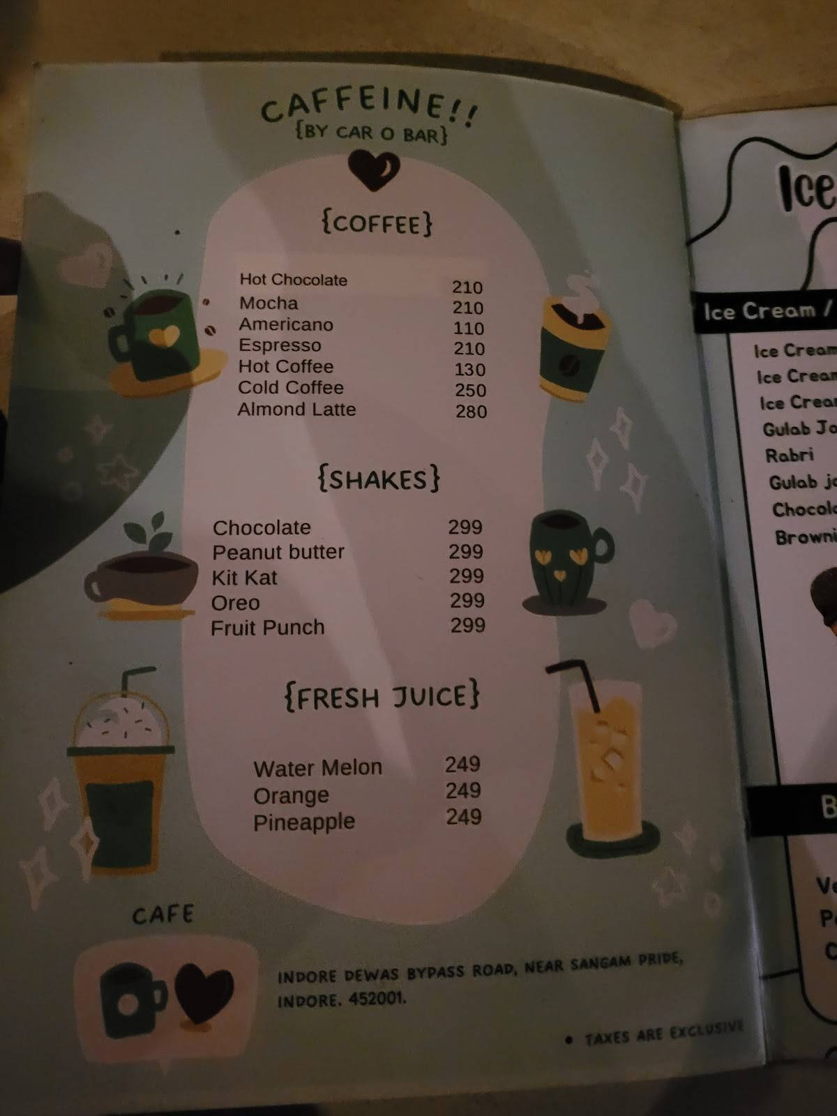 CaroBar - Multicuisine Restaurant Bar Cafe menu