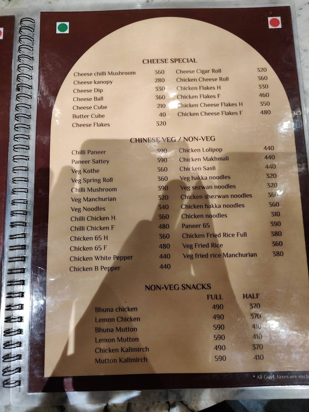 CaroBar - Multicuisine Restaurant Bar Cafe menu