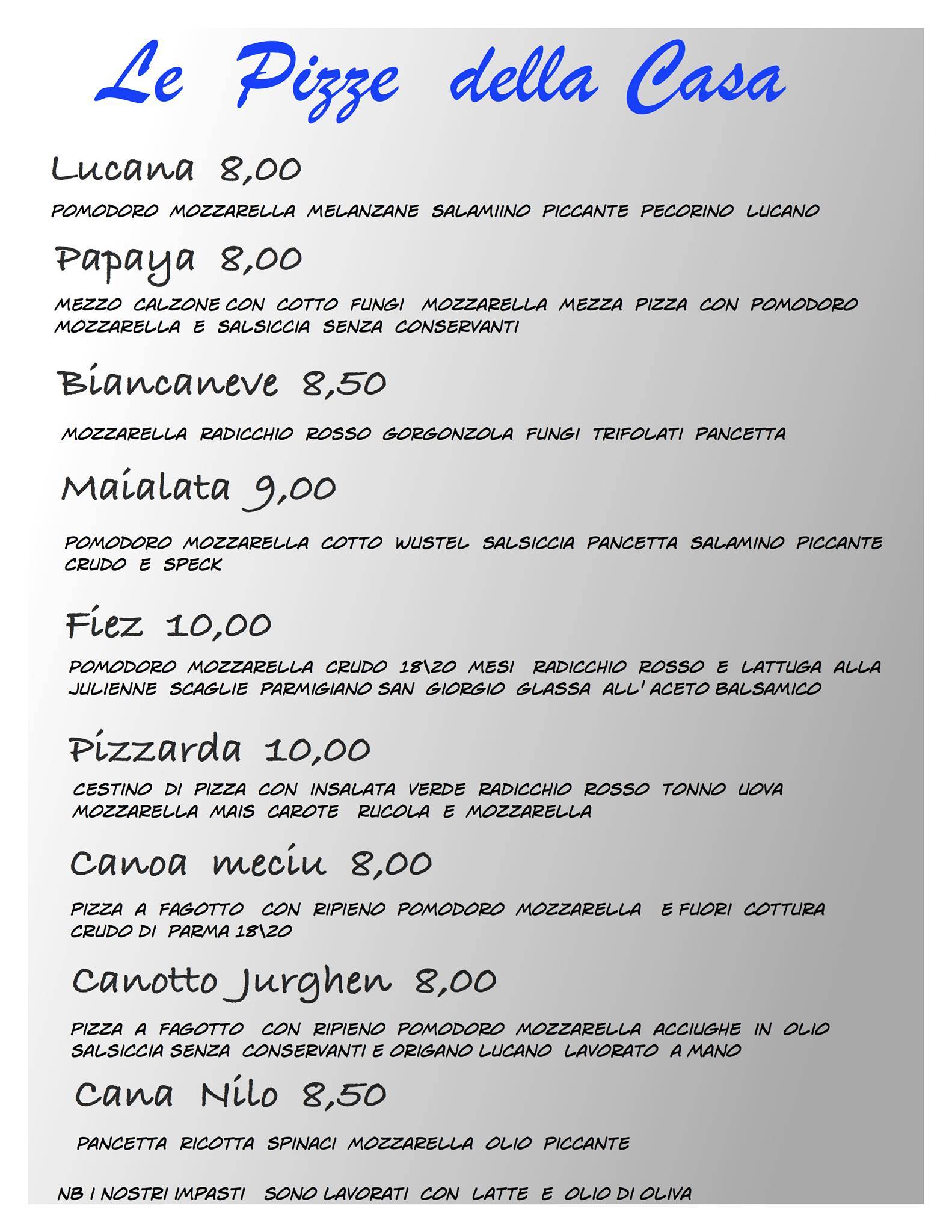 Menu di Felix Snc 