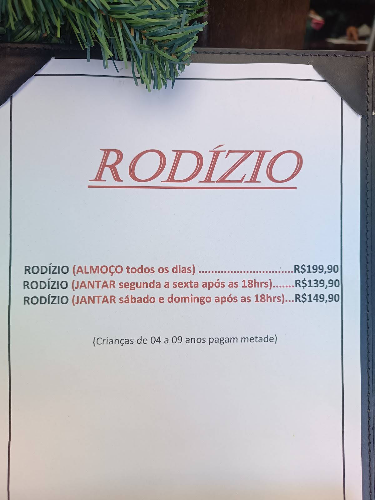 Churrascaria Carretão Trevo cardápio