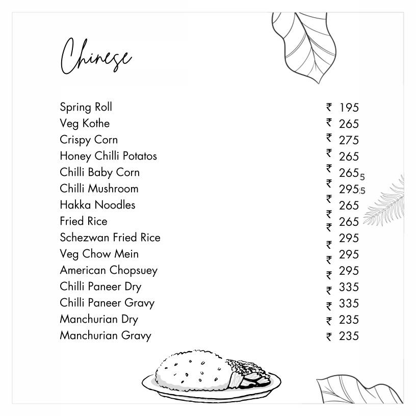 Casa Boho menu