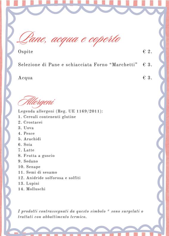 Menu di Casa Vidaschi 